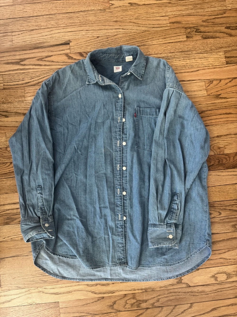 Levi Blue Denim Button Down Oversized
